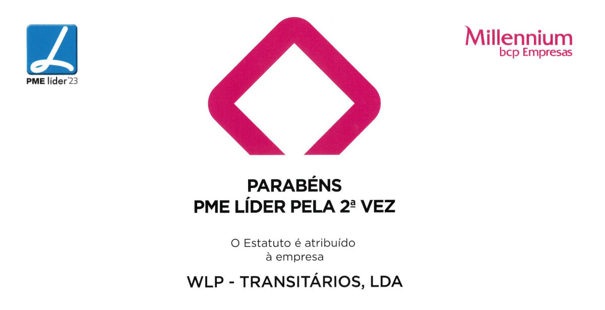 WLP distinguida pelo segundo ano consecutivo com o Estatuto de PME Líder.